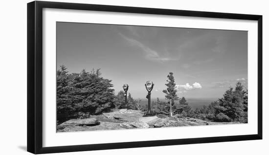 Coin operated binoculars on Grandfather Mountain, Grandfather Mountain State Park, Linville, Nor...-Panoramic Images-Framed Photographic Print