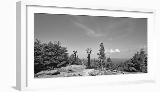 Coin operated binoculars on Grandfather Mountain, Grandfather Mountain State Park, Linville, Nor...-Panoramic Images-Framed Photographic Print