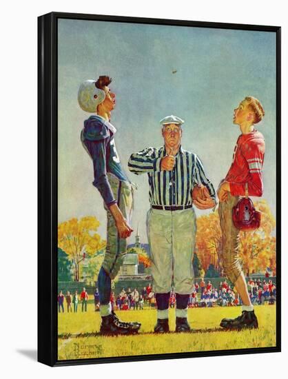 "Coin Toss", October 21,1950-Norman Rockwell-Framed Premier Image Canvas