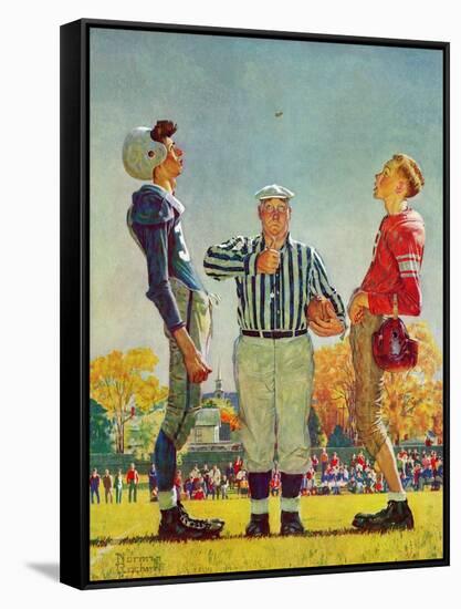 "Coin Toss", October 21,1950-Norman Rockwell-Framed Premier Image Canvas