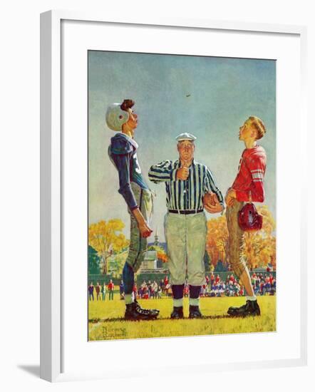 "Coin Toss", October 21,1950-Norman Rockwell-Framed Giclee Print