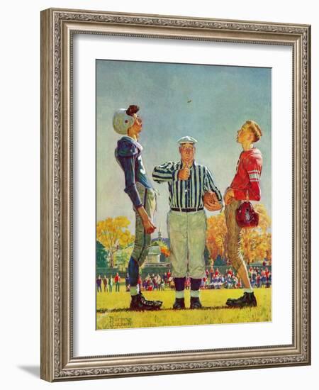 "Coin Toss", October 21,1950-Norman Rockwell-Framed Giclee Print