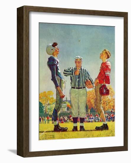 "Coin Toss", October 21,1950-Norman Rockwell-Framed Giclee Print