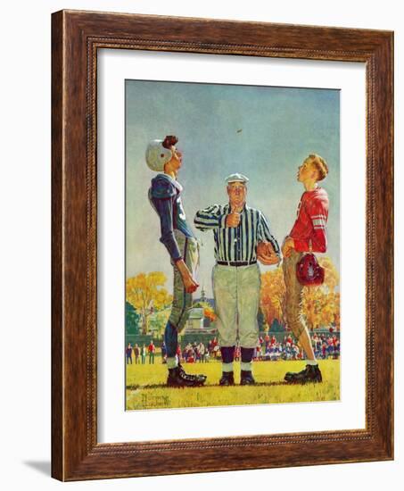 "Coin Toss", October 21,1950-Norman Rockwell-Framed Giclee Print