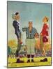 "Coin Toss", October 21,1950-Norman Rockwell-Mounted Giclee Print