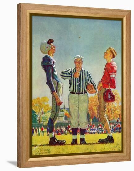 "Coin Toss", October 21,1950-Norman Rockwell-Framed Premier Image Canvas