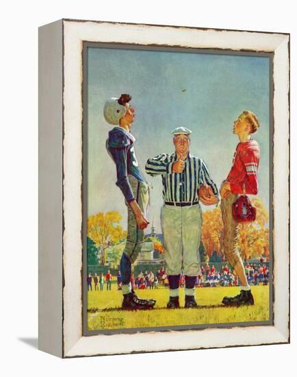 "Coin Toss", October 21,1950-Norman Rockwell-Framed Premier Image Canvas