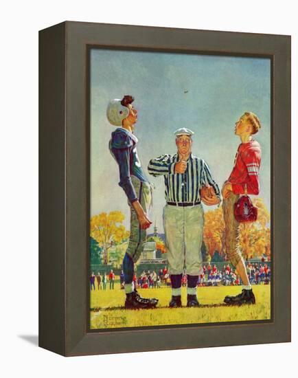 "Coin Toss", October 21,1950-Norman Rockwell-Framed Premier Image Canvas