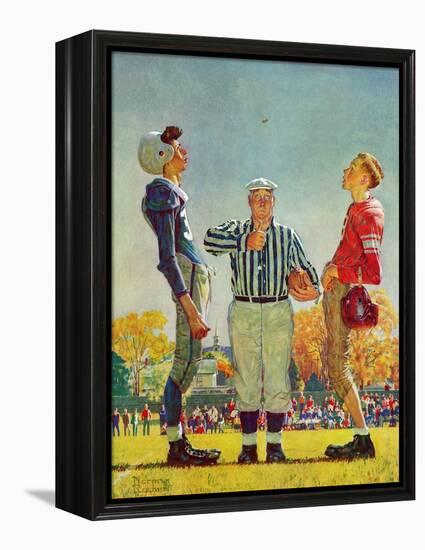 "Coin Toss", October 21,1950-Norman Rockwell-Framed Premier Image Canvas