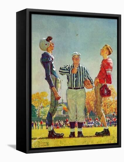 "Coin Toss", October 21,1950-Norman Rockwell-Framed Premier Image Canvas