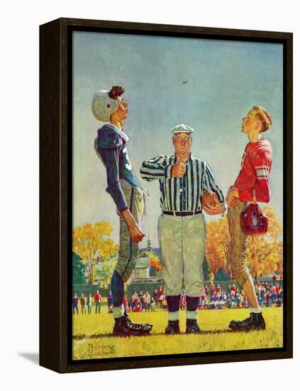 "Coin Toss", October 21,1950-Norman Rockwell-Framed Premier Image Canvas