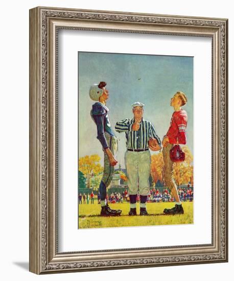 "Coin Toss", October 21,1950-Norman Rockwell-Framed Giclee Print