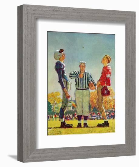 "Coin Toss", October 21,1950-Norman Rockwell-Framed Giclee Print