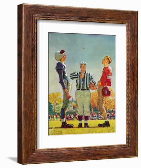 "Coin Toss", October 21,1950-Norman Rockwell-Framed Giclee Print