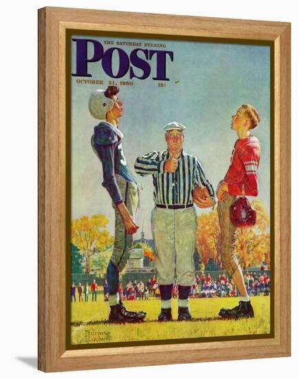 "Coin Toss" Saturday Evening Post Cover, October 21,1950-Norman Rockwell-Framed Premier Image Canvas