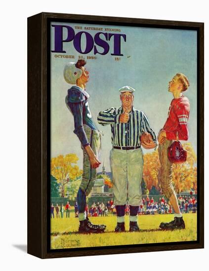 "Coin Toss" Saturday Evening Post Cover, October 21,1950-Norman Rockwell-Framed Premier Image Canvas