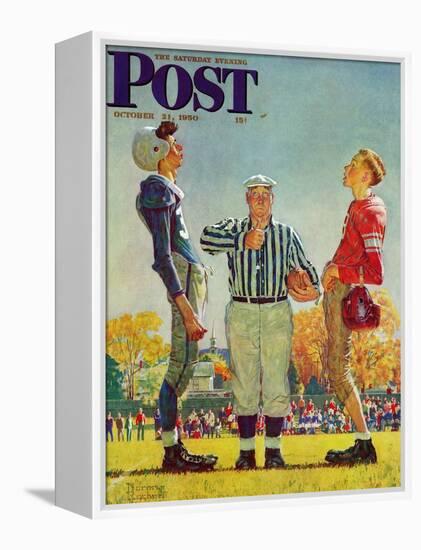 "Coin Toss" Saturday Evening Post Cover, October 21,1950-Norman Rockwell-Framed Premier Image Canvas