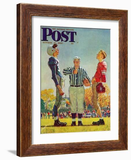 "Coin Toss" Saturday Evening Post Cover, October 21,1950-Norman Rockwell-Framed Giclee Print