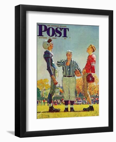 "Coin Toss" Saturday Evening Post Cover, October 21,1950-Norman Rockwell-Framed Giclee Print