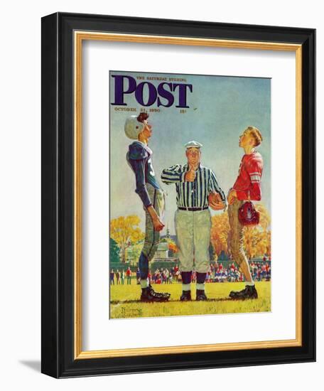 "Coin Toss" Saturday Evening Post Cover, October 21,1950-Norman Rockwell-Framed Giclee Print