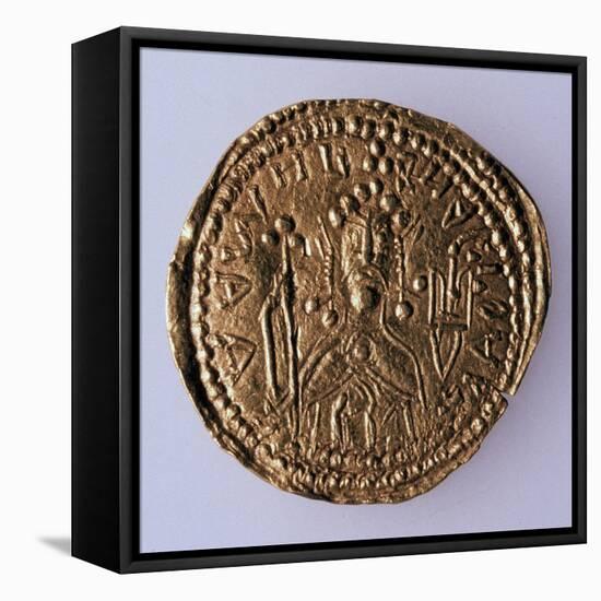 Coin (Zlatni) of Grand Duke Vladimir Svyatoslavich (Averse: Portrait of the Rule), 980-1015-null-Framed Premier Image Canvas