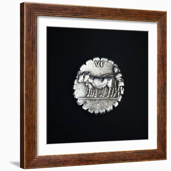 Coins Bearing Image of Plowman Driving Two Oxen, Recto, Roman Coins-null-Framed Giclee Print