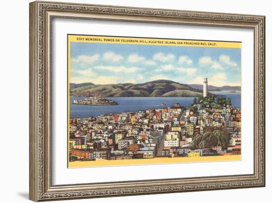 Coit Memorial Tower, Telegraph Hill, San Francisco, California-null-Framed Art Print