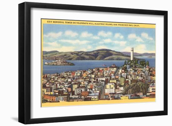 Coit Memorial Tower, Telegraph Hill, San Francisco, California-null-Framed Art Print