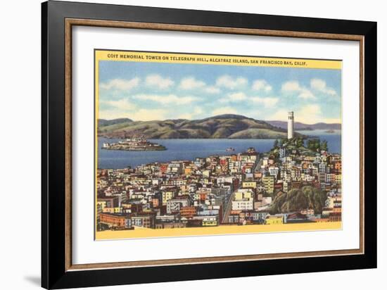 Coit Memorial Tower, Telegraph Hill, San Francisco, California-null-Framed Art Print