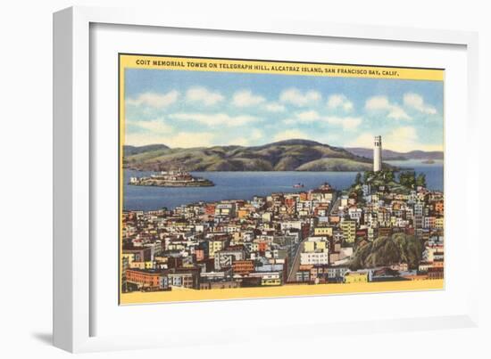 Coit Memorial Tower, Telegraph Hill, San Francisco, California-null-Framed Art Print