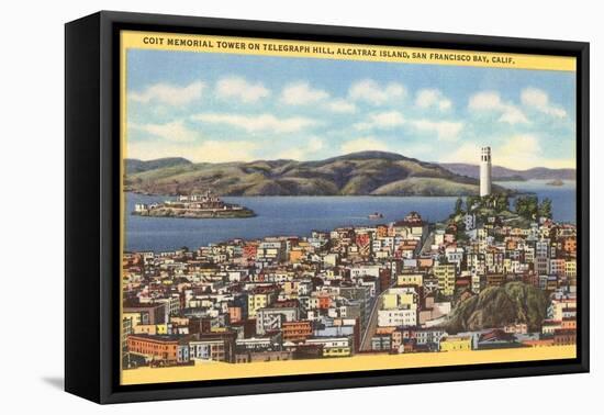 Coit Memorial Tower, Telegraph Hill, San Francisco, California-null-Framed Stretched Canvas