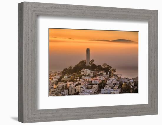 Coit Tower and Golden Fog Flow, San Francisco, Cityscape, Urban View-Vincent James-Framed Photographic Print