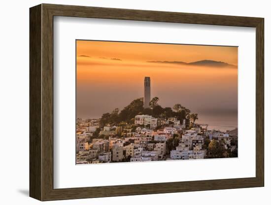 Coit Tower and Golden Fog Flow, San Francisco, Cityscape, Urban View-Vincent James-Framed Photographic Print