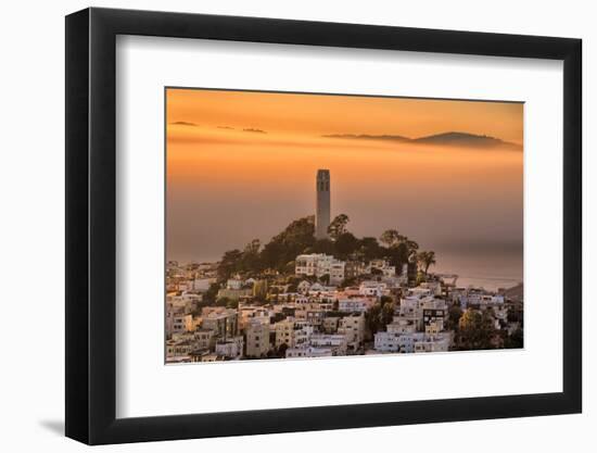 Coit Tower and Golden Fog Flow, San Francisco, Cityscape, Urban View-Vincent James-Framed Photographic Print