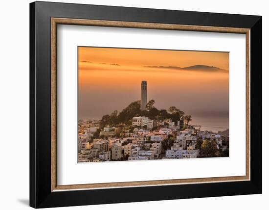 Coit Tower and Golden Fog Flow, San Francisco, Cityscape, Urban View-Vincent James-Framed Photographic Print