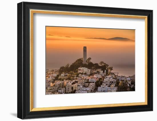 Coit Tower and Golden Fog Flow, San Francisco, Cityscape, Urban View-Vincent James-Framed Photographic Print