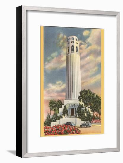 Coit Tower, Telegraph Hill, San Francisco, California-null-Framed Art Print