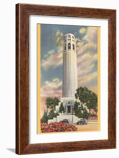 Coit Tower, Telegraph Hill, San Francisco, California-null-Framed Art Print