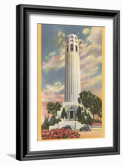 Coit Tower, Telegraph Hill, San Francisco, California-null-Framed Art Print