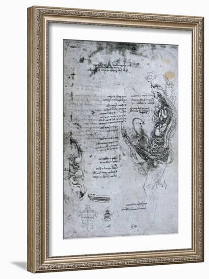 Coition of Hemisected Man and Woman, Facsimile Copy-Leonardo da Vinci-Framed Giclee Print