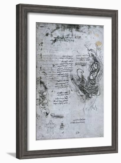 Coition of Hemisected Man and Woman, Facsimile Copy-Leonardo da Vinci-Framed Giclee Print