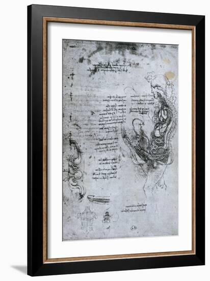 Coition of Hemisected Man and Woman, Facsimile Copy-Leonardo da Vinci-Framed Giclee Print