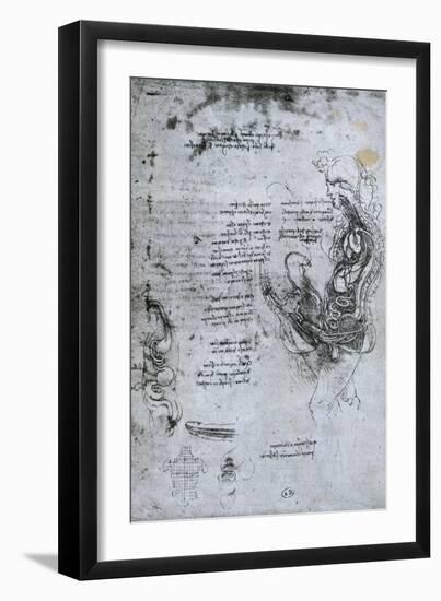 Coition of Hemisected Man and Woman, Facsimile Copy-Leonardo da Vinci-Framed Giclee Print