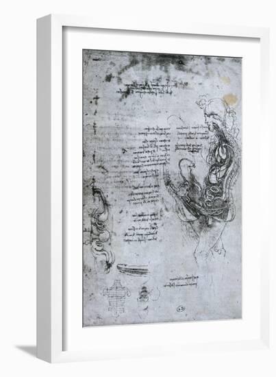 Coition of Hemisected Man and Woman, Facsimile Copy-Leonardo da Vinci-Framed Giclee Print