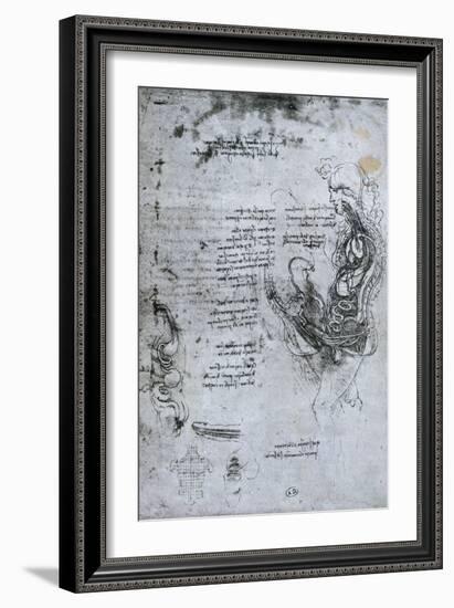 Coition of Hemisected Man and Woman, Facsimile Copy-Leonardo da Vinci-Framed Giclee Print