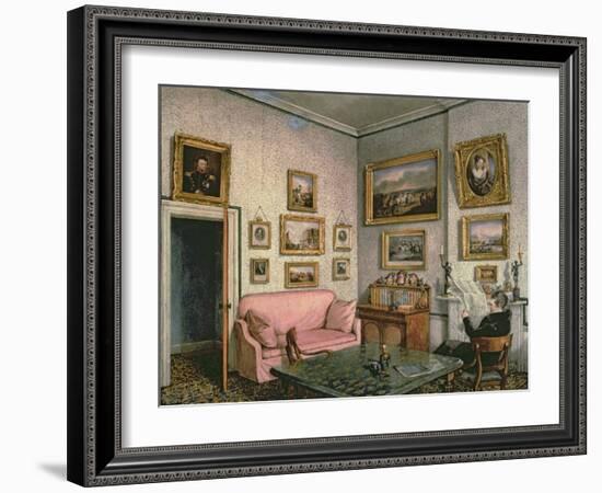 Col. Norcliffe's study at Langton Hall, c.1837-Mary Ellen Best-Framed Giclee Print