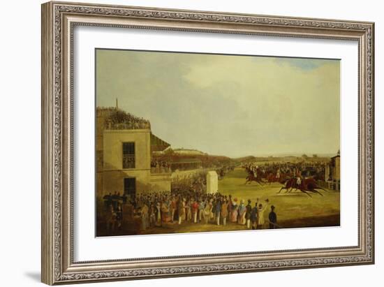 Col. Peels's 'The Bey of Algiers', Nat Flatman Up, Winning the 1840 Chester Cup-William Tasker-Framed Giclee Print