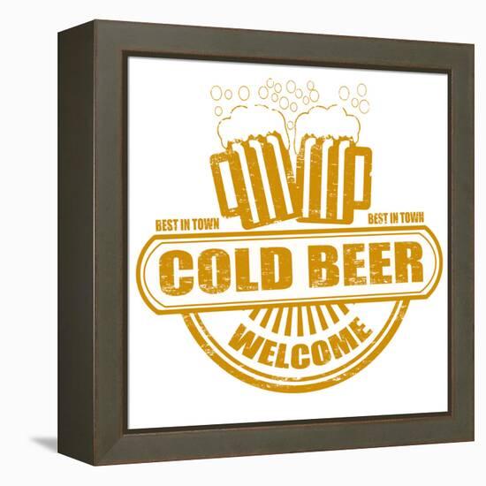 Cold Beer Stamp-radubalint-Framed Stretched Canvas