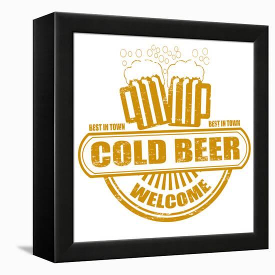 Cold Beer Stamp-radubalint-Framed Stretched Canvas