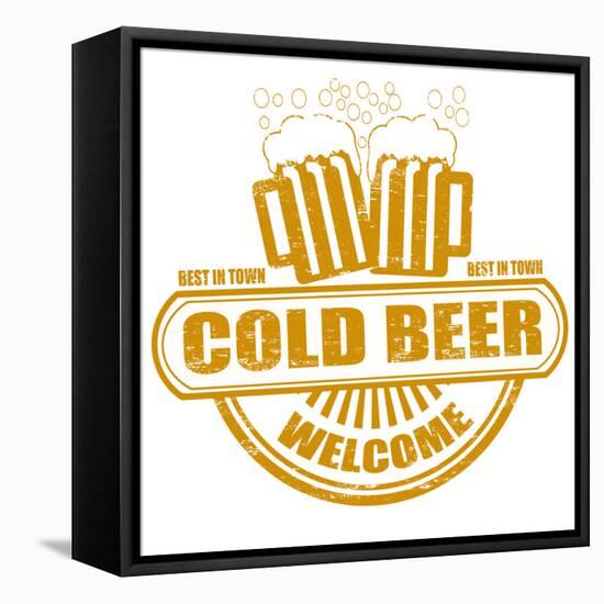 Cold Beer Stamp-radubalint-Framed Stretched Canvas